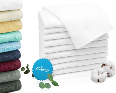 Produktbild von 10er Set Gästehandtücher 30x50 cm, 100% Baumwolle, weiß