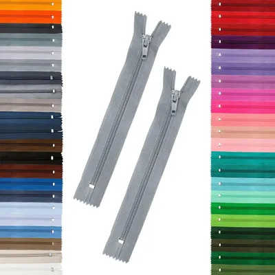 Produktbild von 2 Reißverschlüsse 5mm spiral, 16cm, unteilbar, Autolock, Farbe frei wählbar, Farbe:330 mittelgrau