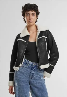 Obrázok produktu pre Urban Classics Dámska strihová bunda black/whitesand - L