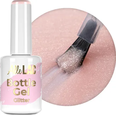 Produktbild von Flasche Gel Glitter AlleLac Nude Glimmer 15g Nagelgel in einer Flasche mit Pinsel