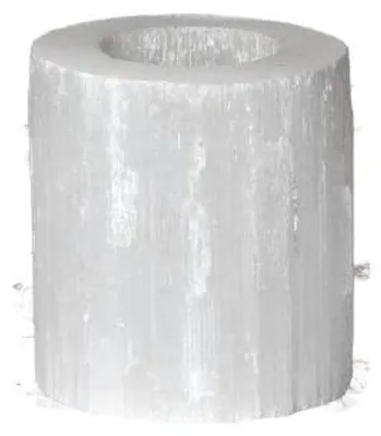 Produktbild von Pomax Selena Windlicht aus Selenit, Weiß, Ø 7 x H 8 cm