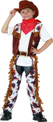 Obrázek produktu pro Kovbojský kostým pro chlapce westernový hnědo-bílý L 10-12 let (130-140 cm)