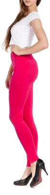 Produktbild von Damen Leggings Hoher Bund verschiedene Farben Baumwolle; Pink XL/42