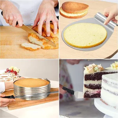 Obrázek produktu pro Sada na tarty, 4dílná, 23–30 cm, nerezová, na pečení a zdobení