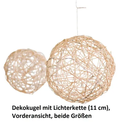 Produktbild von Dekokugel mit Lichterkette (11 cm)