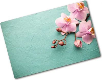 Produktbild von Tulup Glas Herdabdeckplatte - 80x52 cm - Glaskeramikkochfeld-Abdeckung Spritzschutz Glasabdeckplatte - Einteilig - Blumen & Pflanzen - Orchidee - Rosa