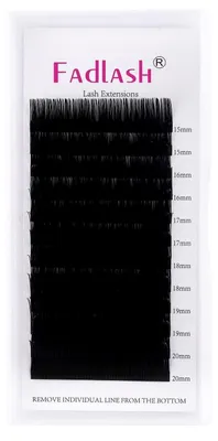 Image de Extension de cils 1:1, diamètre 0,20 mm, courbure D, mélange de longueurs 15-20 mm, couleur noire, 120 pièces