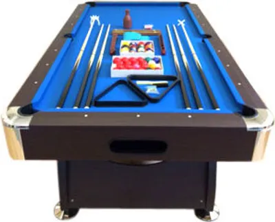 Image de Table de billard 7 Pieds avec tapis bleu – Bleu Sea Full Optional