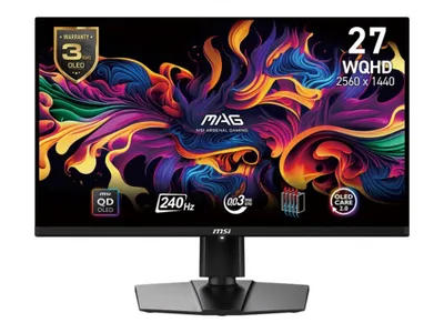 Produktbild von MSI MAG 271QPX QD-OLED E2 Gaming-Monitor 67.3 cm (26.5 Zoll), schwarz, WQHD, Adaptive-Sync, USB-C, 240Hz Panel (9S6-3CD89T-011)