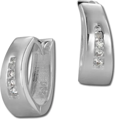 Produktbild von SilberDream Creolen für Damen 925 Silber weiß oval Zirkonia Ohrringe SDO399W