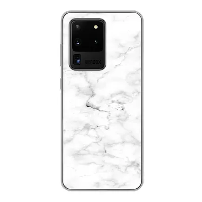 Produktbild von MuchoWow® Handyhülle Schutzhülle Hülle für Samsung Galaxy S20 Ultra Marmor - Weiß - Grau Silikon Softcase Handy Hülle - Karteninhaber