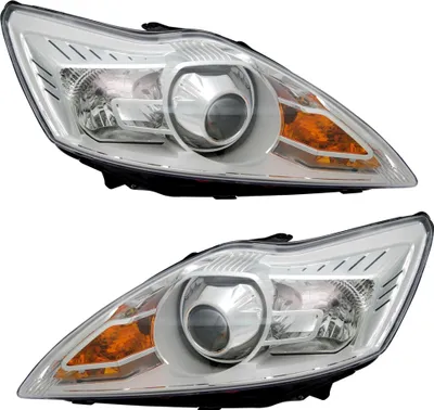 Produktbild von TYC Scheinwerfer Set für Ford Focus MK2 2/2008- in Chrom HID Xenon D1S H1 LWR