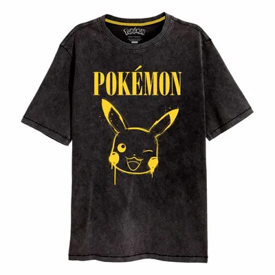 Produktbild von Pokemon - Graffiti Pikachu Acid Wash - Black Premium T-Shirt - Größe M