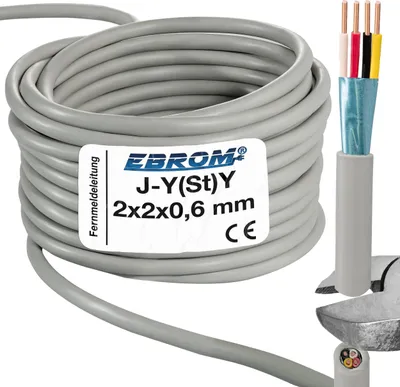 Produktbild von 100 Meter J-Y(St) Y Fernmeldeleitung - Fernmeldekabel - Telefonkabel - Telefonleitung J-Y(St) Y 2x2x0,6 mm 100 m