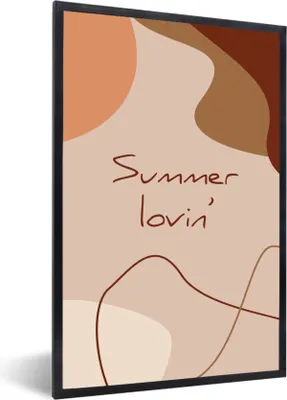 Produktbild von MuchoWow® Gerahmtes Poster Sommer - Zitat - Rosa 60x90 cm - Poster mit Schwarzem Bilderrahmen Wandposter Rahmen Foto Bilder - Kunst