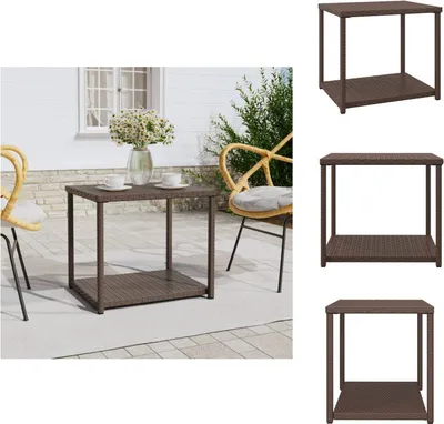 Produktbild von vidaXL Beistelltisch Braun 55x45x49 cm Poly Rattan - Beistelltische
