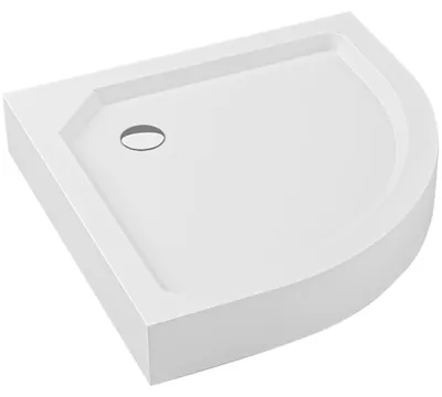 Productafbeelding van CERANO - Douchebak, verhoogd, kwartrond, Arvo - SMC/mineraalcomposiet - gestructureerd wit - 90x90x15 cm