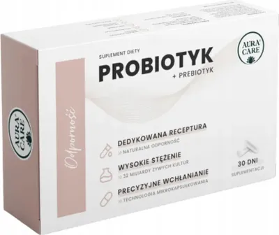 Produktbild von Aura Care Immunity Probiotikum + Präbiotikum, lebende Probiotika 32 Milliarden KBE