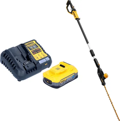 Imagen del producto de Cortasetos a batería DeWalt DCMPH 566 H1 de 18 V y 55 cm + 1 batería Powerstack de 5,0 Ah + cargador