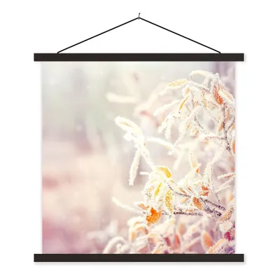 Produktbild von MuchoWow® Textilposter Winter - Äste - Schnee - Natur 40x40 cm mit schwarzem Rahmen - Fotos