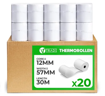 Zdjęcie produktu dla Rolka papieru termicznego 80 mm x 80 m - 48 sztuk - Biały - Do kas fiskalnych i drukarek paragonów