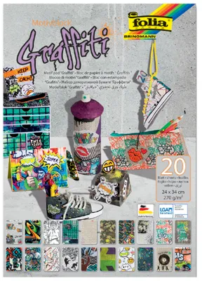 Immagine prodotto di blocco folia "Graffiti", 240 x 340 mm, 20 fogli