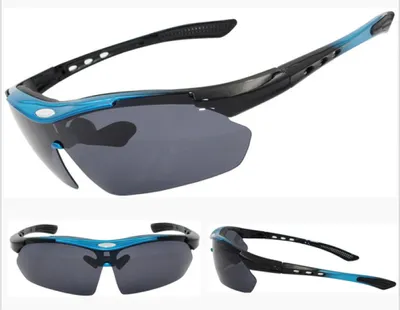 Produktbild von Polarisierte Fahrradbrille mit 5 Wechselgläsern TR90 Rahmen Herren Damen Sport Radsport MTB Sportbrille Radsportbrille Sportbrille Fahren Angeln Baseball Laufen,blau