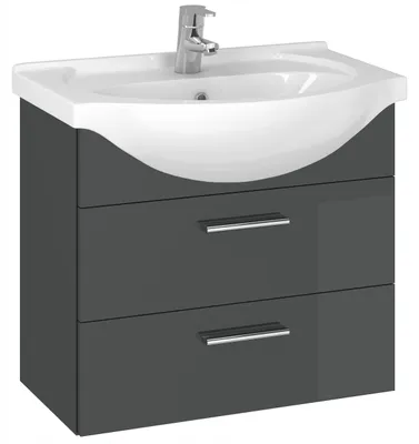 Produktbild von Badmöbel Set mit Waschbecken Keramik 60 cm ASPEN Waschtisch 4 Farbvariante Anthrazi AM-ZET-042-22