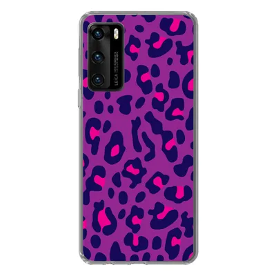 Produktbild von MuchoWow® Handyhülle Schutzhülle Hülle für Huawei P40 Pantherdruck - Lila - Rosa Silikon Softcase Handy Hülle - Handytasche