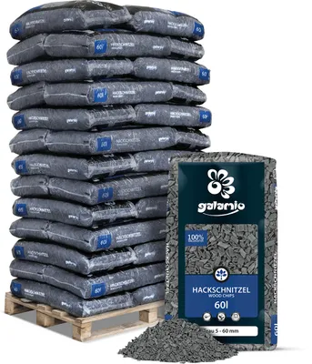 Produktbild von Galamio Holzhackschnitzel Grau 60l x 39 Sack 2340l Palette