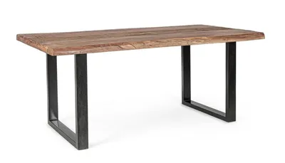 Produktbild von Tisch NOTTINGHAM 180 x 90 x 77 cm Akazienholz Stahl Natur Schwarz