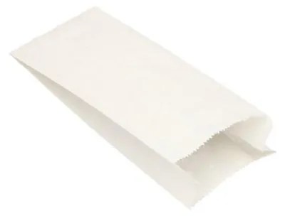 Produktbild von Bäckerfaltenbeutel, Cellulose, gefädelt 24 cm x 11 cm x 6 cm weiss Füllinhalt 1 kg