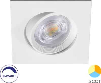 Image de Braytron LED rectangulaire 7 W, dimmable, spot encastrable orientable 3-en-1 CCT, 650 lm, blanc chaud - blanc froid, Ø 68 mm