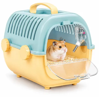 Hamster-Transportbox mit Trinkflasche, 27 x 22 x 20 cm