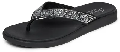 Produktbild von Skechers Damen Meditation Luxe - Floral Rhinestone Turnschuhe, Black, 35 EU