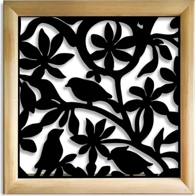 Obrázok produktu pre UCCELLINI - Dekoratívne moduly z dreva a PVC 73x73 cm čierne