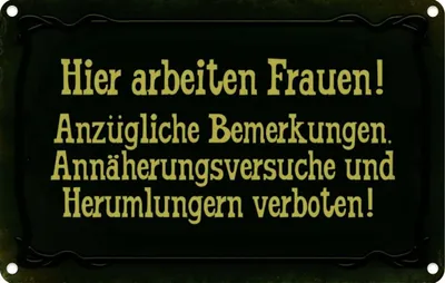 Produktbild von vianmo Blechschild 20x30 cm Hier arbeiten Frauen Männer Spruch Zitat