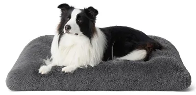 Produktbild von Hundebett Waschbar Flauschig Dunkelgrau 89x58cm