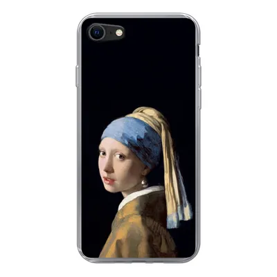 Produktbild von MuchoWow® Handyhülle Schutzhülle Hülle für iPhone 7 Mädchen mit Perlenohrring - Vermeer - Kunst Silikon Softcase Handy Hülle - Kartenhalter