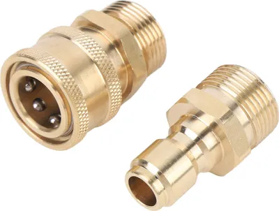 Obrázok produktu pre Súprava adaptérov pre tlakové umývačky 5000 PSI Mosadzná tvarovka s vonkajším závitom M22 3/8in Rýchlospojka