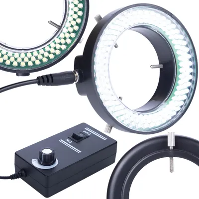 Immagine prodotto di Rosfix – Illuminatore per Microscopio a LED Regolabile | 144 LED, Funzione Dimmer, Diametro Interno 60 mm / Esterno 95 mm | Perfetto per Stereo
