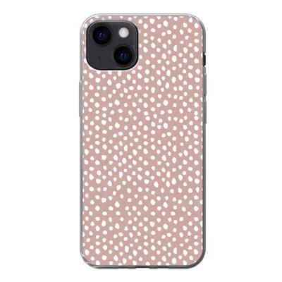Produktbild von MuchoWow® Handyhülle Schutzhülle Hülle für iPhone 13 Polka dots - Weiß - Rosa Silikon Softcase Handy Hülle - Karteninhaber