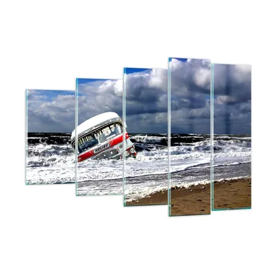 Produktbild von Bilder auf glas - Ozean Landschaft Auto - 150x100cm - Glasbilder - Wandbilder - Kunstdruck - zum Aufhängen bereit - Wanddekoration aus Glas - Glas Bilder - Wandbild auf Glas - GEG150x100-0228