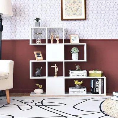 Produktbild von Famanu Bücherregal 4-stufig mit Holzregalen - Weiß