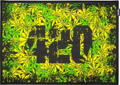 Produktbild von PSYWORK Schwarzlicht Stoffposter Neon "420", 0,5x0,7m