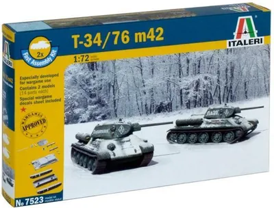 Zdjęcie produktu dla Italeri T34/76, Tank model, Zestaw montażowy, 1:72, T34/76, Każda płeć, Plastik