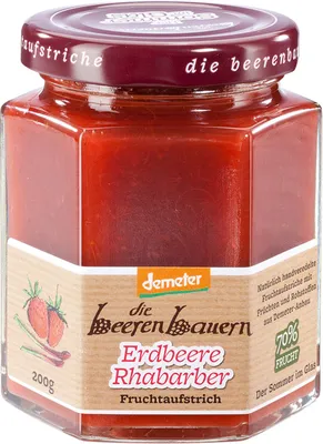 Produktbild von die beerenbauern - Erdbeer-Rhabarber-Fruchtaufstrich - 200g
