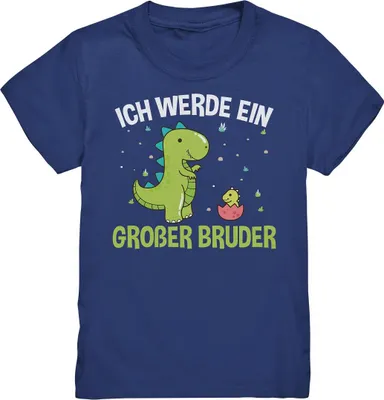 Produktbild von Dinosaurier Ich werde ein Großer Bruder Shirt – Indigo / 134/146 (9-11)