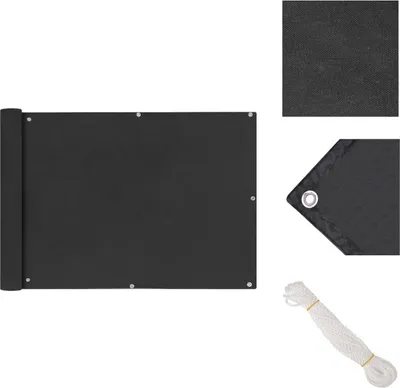 Zdjęcie produktu dla vidaXL Parawan balkonowy tkanina Oxford 75x600 cm antracyt - Parasole i osłony przeciwsłoneczne