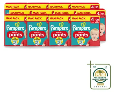 Produktbild von 12 x Pampers Baby-Dry Pants Windelhöschen Größe 4 - Vorratspackung - 12 Stücke